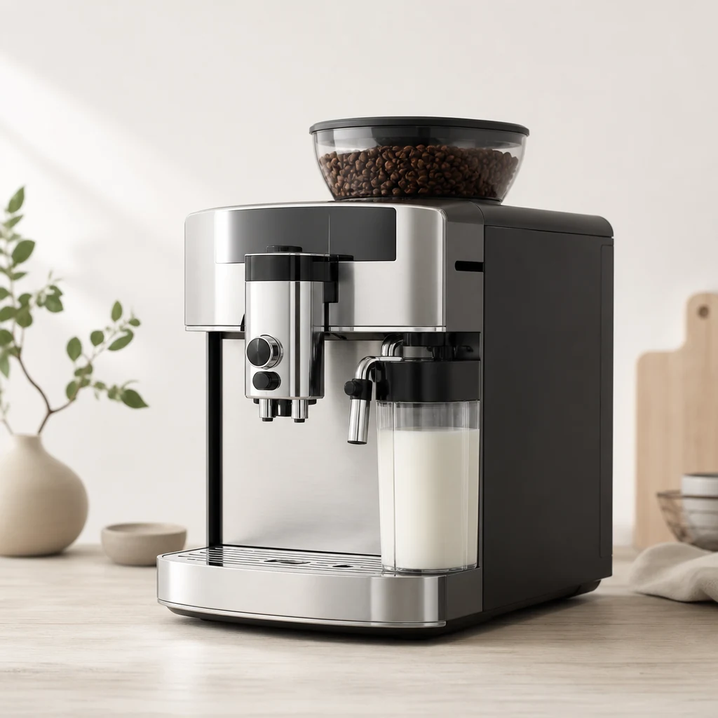Bean-to-cup coffee machine with a milk carafe